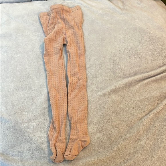 Cozy Pink Cable Knit Tights Size 6-8 - Picture 1 of 4